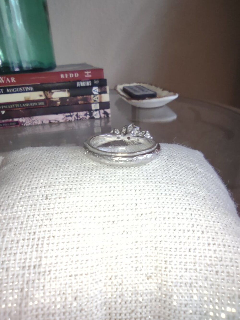 Tacori 3 cz stone ring Sterling silver size 7 - Picture 6 of 7